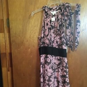 Milly of New York, Size 4, Black/Pink Petal Dress, Silk Dress